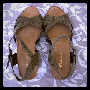 Aerosoles Snakeskin Print Wedge Sandals
